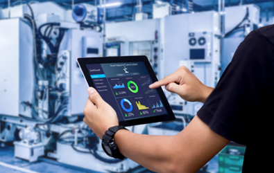 Real Time Utilities Monitoring Services, person monitoring controls of system on tablet