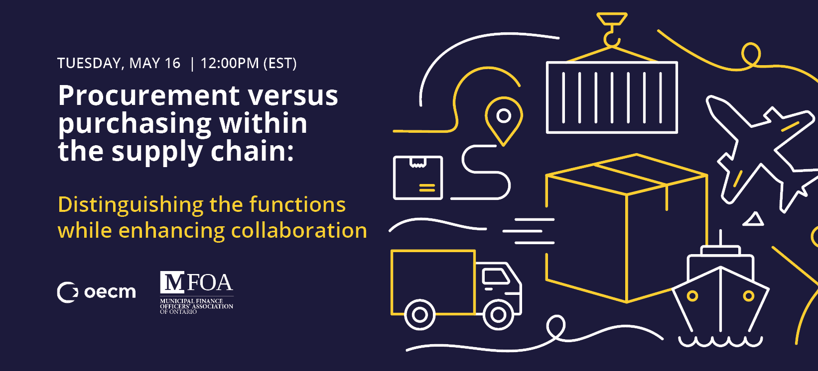 MFOA 2023 Webinar: Tuesday, May 16, 2023, 11:30AM (EST) | Procurement versus purchasing within the supply chain: Distinguishing the functions while enhancing collaboration