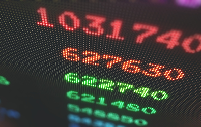 digital signage with digits highlighted in different colours