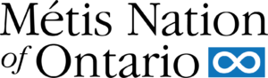 Métis Nation of Ontario (MNO) logo in colour: black and blue
