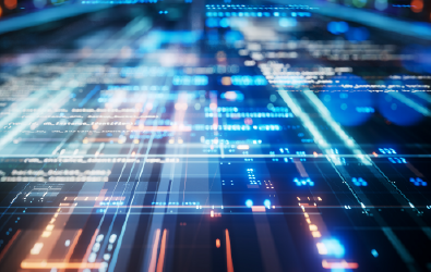 lit up server boards