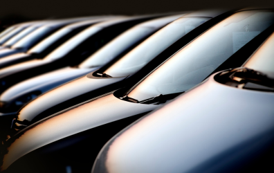 row of vehicles, side by side